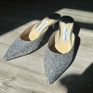 Jimmy Choo Sequined Kitten Heeled Mule!